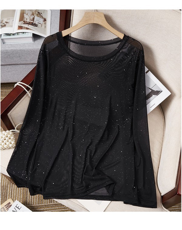 (Plus size) sheer shirt