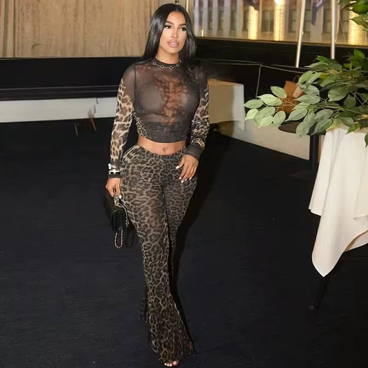 “Leopard two piece sheer”