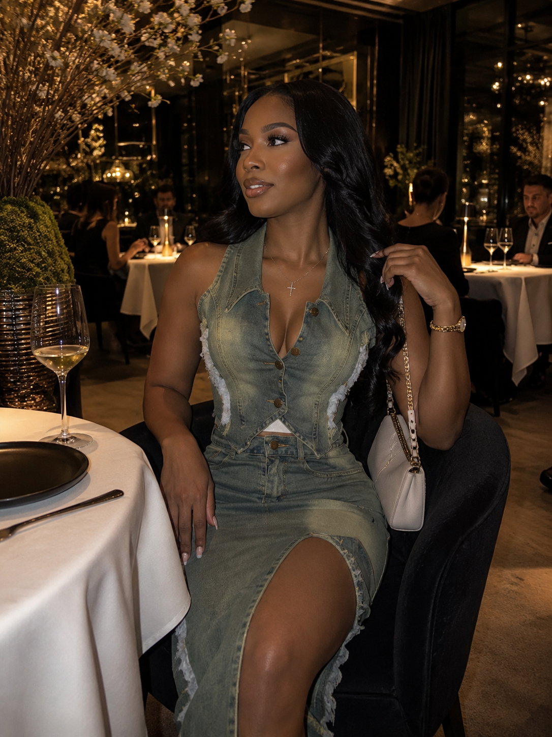 “Two piece Jean skirt set”