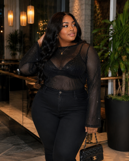 (Plus size) sheer shirt